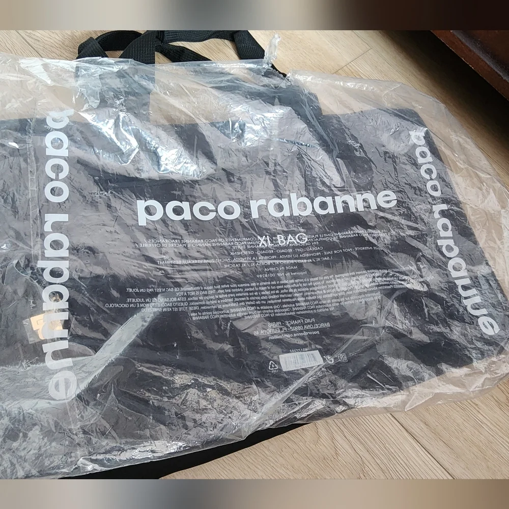 Paco Rabanne XL Black Bag Travel Gym Weekender Duffle Bag Unisex New